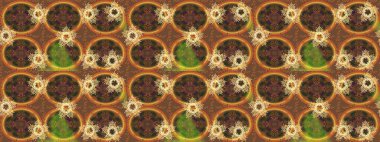 Kışın sembolü. İllüstrasyon kar tanesi. Güzel dekorasyon. Kahverengi, turuncu ve sarı renkli suluboya kar taneleri.