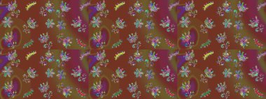 Düşen Noel stili kar taneleri. Güzel, kahverengi, mor ve yeşil kar taneleri renkli bir arka planda izole edilmiş. Kar taneleri, kar yağışı. Görüntü.