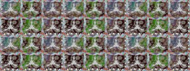 Kahverengi renkli çiçekler. Kusursuz. Şirin çiçek elementleri. Raster illüstrasyonu.