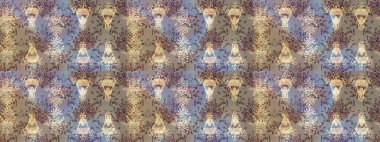 Noel ve yeni yıl moda baskıları için tatil tasarımı. Kar tanelerinin soyut arkaplanlı Noel şablonu. Bej, gri ve nötr renkler. Raster illüstrasyonu.