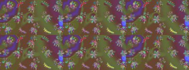 Sihirli yeşil, kahverengi ve mor tatil soyut arka plan yıldız ve düşen kar taneleri. Noel yeşili, kahverengi ve menekşeler. Raster illüstrasyonu.