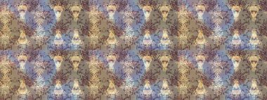 Noel ve yeni yıl moda baskıları için tatil tasarımı. Kar tanelerinin soyut arkaplanlı Noel şablonu. Bej, gri ve nötr renkler. Raster illüstrasyonu.