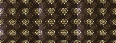 Çizgi sanatı tasarım şablonu için kusursuz sınır. Doğu tarzı element. Altın desenli çiçek dekoru. Davetiyeler, kartlar, web sayfası için Raster illüstrasyon. Kahverengi, gri ve bej renklerde altın element.