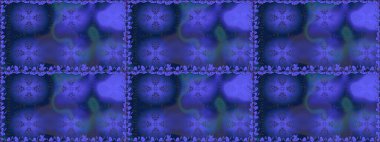 Raster illüstrasyonu. Mavi renkli Asya tekstili. Çiçeklerle suluboya desenleri.