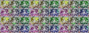 Güzel kumaş deseni. Raster illüstrasyonu. Tarafsız renklerde. Raster illüstrasyonunda kusursuz çiçek deseni.