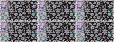 Tarafsız renklerde çiçekler. Renkli Bahar Temalı Kusursuz Arkaplan. Düz Çiçek Elementleri Tasarımı. Sevimli çiçek raster deseni.