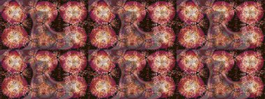 Yeni yıl kar tanesi. Güzel soyut kar tanesi raster tasarımı. Düz kar karalama ikonları, kar taneleri kahverengi, kırmızı ve bej renkli siluetler Noel afişi için, kartlar.