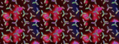 Güzel dekorasyon. Kahverengi, kırmızı ve gri renklerde izole suluboya kar taneleri. İllüstrasyon kar tanesi. Kışın sembolü.