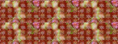 El çizimi, soyut ve süslü elementler. Yaz çiçekleri teması. Klasik çiçekler. Suluboya resim taklit Raster çizimi. Kahverengi renkler.