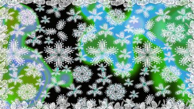 Yeşil renkli çiçekler. Düz Çiçek Elementleri Tasarımı. Çiçekli, suluboya desenli kusursuz çiçek deseni. Renkli Bahar Temalı Kusursuz Arkaplan. Raster illüstrasyonu.