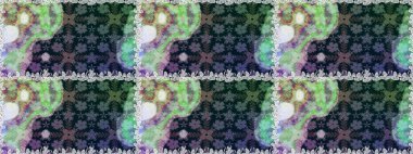 Renkli Bahar Temalı Kusursuz Arkaplan. Mavi renkli çiçekler. Asya tekstil tarzında. Raster illüstrasyonu. Kusursuz çiçek deseni. Düz Çiçek Elementleri Tasarımı.