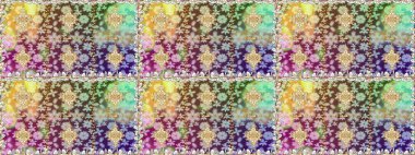 Raster illüstrasyonu. Tarafsız renklerde, altın elementlerle klasik, pürüzsüz desen.