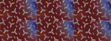 Renk arka plan üzerinde izole soyut kar taneleri ile düz tasarım. Raster resim. Raster kar taneleri arka plan. Kar tanesi renkli desen. Snowflakes desen.