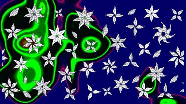 Arkaplan dokusu, duvar kağıdı, mavi renkli çiçek teması. Kabile sanatı boho baskısı, klasik çiçek arkaplanı. Soyut etnik raster çizim kalıbı.