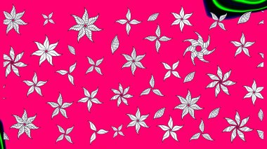 Mor renkte çiçekler. Hediye ambalaj kağıdı, tebrik kartları, posterler ve pankart tasarımı. Raster düz çiçek çizim deseni.