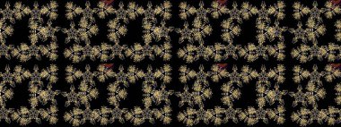 Suluboya, elle çizilmiş. Raster hisseleri. Siyah üzerine çiçekler. Taslak arkaplan deseni.