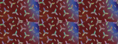 Renk arka plan üzerinde izole soyut kar taneleri ile düz tasarım. Raster resim. Raster kar taneleri arka plan. Kar tanesi renkli desen. Snowflakes desen.