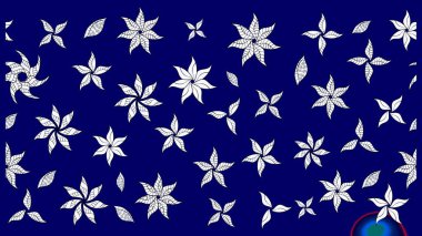 Suluboya çiçekli çiçek deseni. Raster illüstrasyonu. Mavi renkte güzel tekstil.