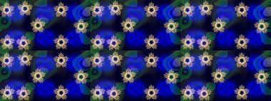 Paisley 'ler zarif çiçek desenli eskiz arka plan duvar kâğıdı çizimi. Güzel, modaya uygun, modern, üç boyutlu sanat eseri, altın ve mavi, gri ve siyah desenli çiçek yaprakları ve süslemeleri var..