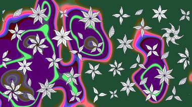 Küçük çiçekli şirin bir desen. Çiçek ve yapraklı çiçek deseni. Raster illüstrasyonu.