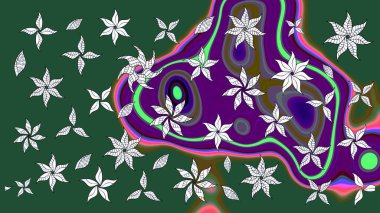 Suluboya, elle çizilmiş. Eskiz arkaplan modeli. Vadinin yeşil renkli çiçekleri. Raster - stok.