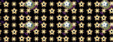 Siyah renkli çiçekler. Raster illüstrasyonunda çiçek deseni çizimi.