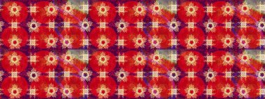 Noel ve yeni yıl moda baskıları için tatil tasarımı. Kar tanelerinin soyut arkaplanlı Noel şablonu. Kırmızı, mor ve turuncu kar taneleri. Raster illüstrasyonu.