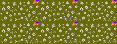 Tekstil, kumaş, kapaklar, duvar kağıtları, baskı, naylon, koleksiyon defteri, örgü, dekupaj için güzel bir eskiz. Millefleur 'lar. Küçük kahverengi çiçekli oldukça eski bir besin torbası deseni..