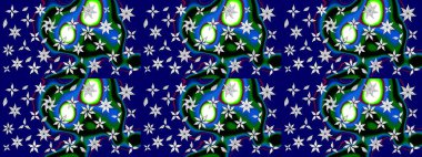 Suluboya çizim kalıbı. Çiçek izi. Suluboya tarzında mavi renkte çiçekler.