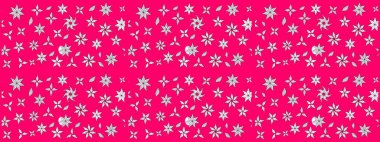 Asya tekstil tarzında. Raster illüstrasyonu. Mor renkte çiçekler. Çiçek desenli çizim. Raster illüstrasyonu.