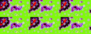 Güzel kumaş deseni. Raster suluboya deseni, narin çiçekler, yeşil çiçekler, tebrik kartı şablonu..