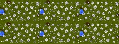 Çiçekli yeşil renkte bir çiçek deseni çiz. Suluboya tarzında yeşil renkte çiçekler.