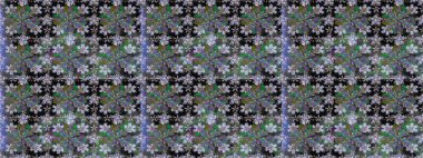 Kusursuz dekoratif arka plan, çiçek mandala. Çiçek. Gri renklerde. Raster illüstrasyonu.