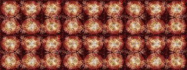 Kış kar taneleri, raster arka plan. Yüzey için tekrarlanan doku, ambalaj kağıdı, kahverengi, kırmızı ve bej rengi kar tanesi.