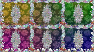 Yeşil renkli çiçekler. Kusursuz çiçek deseni duvar kâğıdı olarak kullanılabilir. Raster illüstrasyonu.