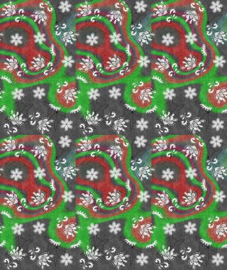 Çiçek buketleriyle klasik bir eskiz şekli. Gri renklerde. Raster illüstrasyonu.