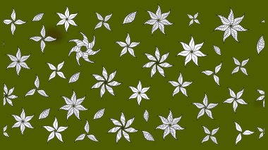 Çiçek kolajı. Küçük çiçekte güzel bir desen var. - Yeşil çiçekler. Çiçek arkaplan. Çiçek kompozisyonu. Doğa. Raster deseni.