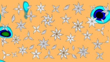 Motley illüstrasyonu. Küçük çiçekte güzel bir desen. Küçük renkli çiçekler. Çiçekli bahar çiçekleri. Moda baskıları için zarif bir şablon.