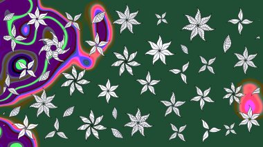 Davetiye ve kartpostal tasarımı için dekoratif çiçek unsurları. Tekstil için figür. Şirin, zarif çiçekler Raster illüstrasyonu. Poster ya da kapak için arka plan. Yapraklı çizim deseni.