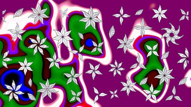 Mor renkli çiçekler. Tropik çiçekler. Gömlek çizimi Arkaplan Deseni.