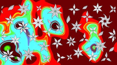 Nakış desenli çiçek deseni. Renkli grunge renkli çiçeklerle soyut bir arka plan oluşturur. İzler, kumaş, duvar kağıtları, tekstil için raster dokusu.