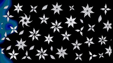 Çiçek izi. Suluboya çizim kalıbı. Suluboya tarzında siyah renkte çiçekler.