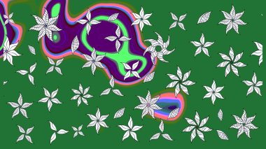 Renkli Bahar Teması eskiz kalıbı. Karalama çiçeği. Zentangle soyut çiçekleri. Raster illüstrasyonu. Güzel kumaş deseni. Düz Çiçek Elementleri Tasarımı.