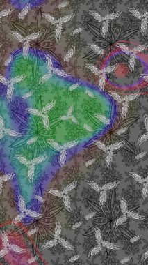 Düz Çiçek Elementleri Tasarımı. Çiçekli eskiz çizimi. Gri renkli çiçekler. Renkli Yaz Teması çizim şablonu.