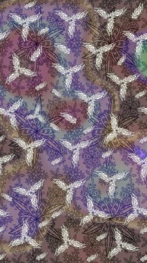 Raster illüstrasyonu. Küçük çiçekli şirin bir desen. Çiçek ve yapraklı çiçek deseni.