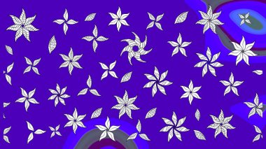 Renkli Bahar Teması eskiz kalıbı. Sevimli çiçek raster deseni. Mor renkli çiçekler. Düz Çiçek Elementleri Tasarımı.