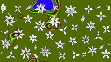 Raster Güzel kumaş deseni. Raster suluboya deseni, narin çiçekler, yeşil çiçekler, tebrik kartı şablonu..