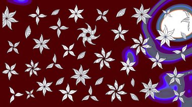 Düz Çiçek Elementleri Tasarımı. Renkli Bahar Teması eskiz kalıbı. Raster..