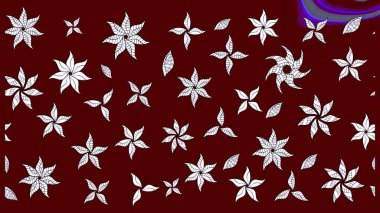 Suluboya, elle çizilmiş. Kırmızıda çiçekler. Raster hisseleri. Taslak arkaplan deseni.