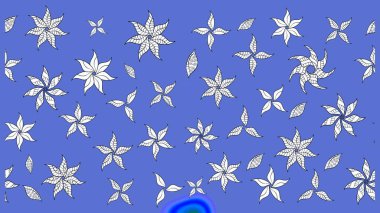 Çiçek deseni. Renkli Bahar Teması eskiz kalıbı. Chichi 'nin kumaş kalıbını çiz. Düz Çiçek Elementleri Tasarımı. Raster illüstrasyonu.